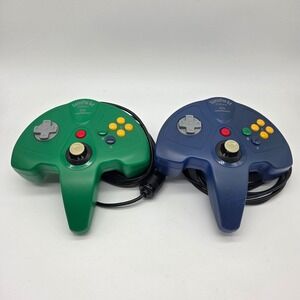 Performance SuperPad 64 Controller N64 Green Blue Lot 2 Retro Gaming P-351 P-353
